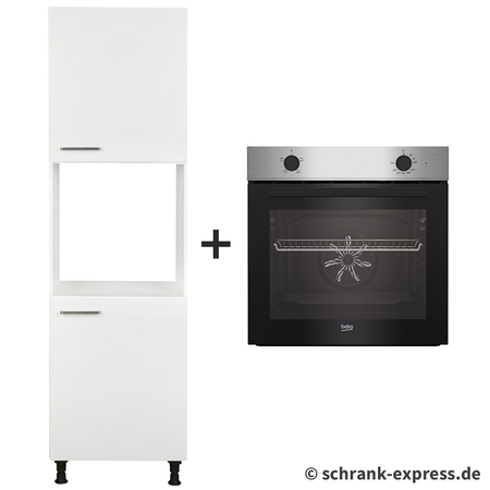 Geräteschrank für Kühlschrank MANKASIGMA Hochschrank Vanille/Sonoma BxH 60/200cm 