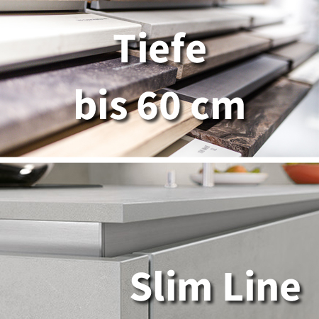 Arbeitsplatte Nobilia | Slim Line | Tiefe bis 60 cm | 16 mm stark | individuelle Mae