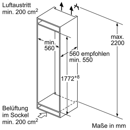 Einbau-Khlschrank / Khl-Gefrierkombination Bosch KIN86NSE0, NoFrost, 260 Liter